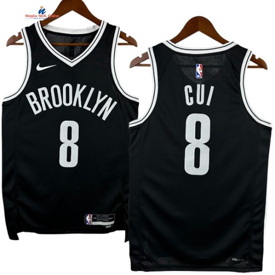 Acquista Maglia NBA Nike Brooklyn Nets 8# Cui Yong xi Nero Icon 2024