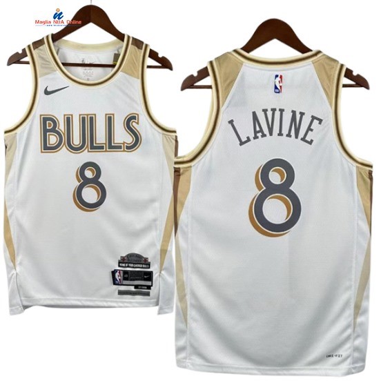 Acquista Maglia NBA Nike Chicago Bulls 8# Zach Lavin Bianco Città 2024-25e