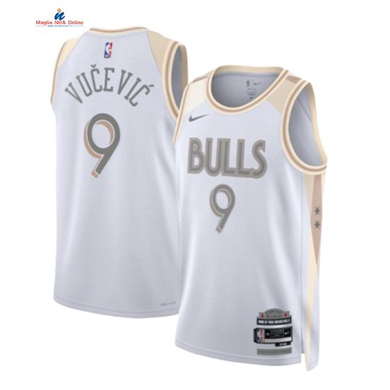 Acquista Maglia NBA Nike Chicago Bulls 9# Nikola Vučević Bianco Città 2024-25