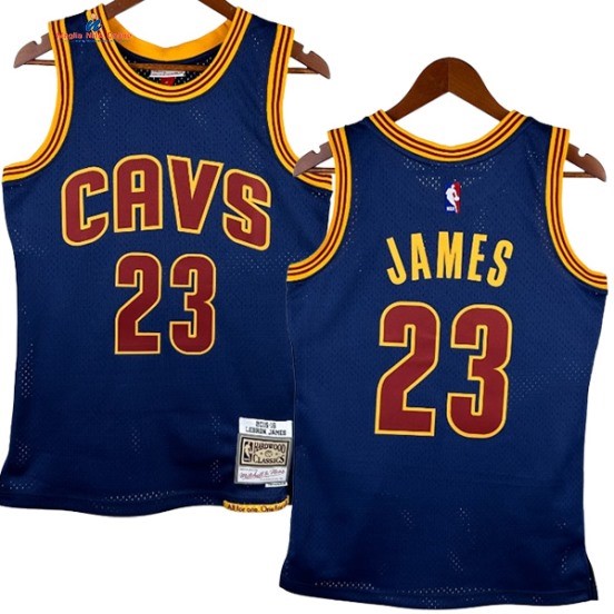 Acquista Maglia NBA Nike Cleveland Cavaliers 23# LeBron James Marino Hardwood Classics 2015-16