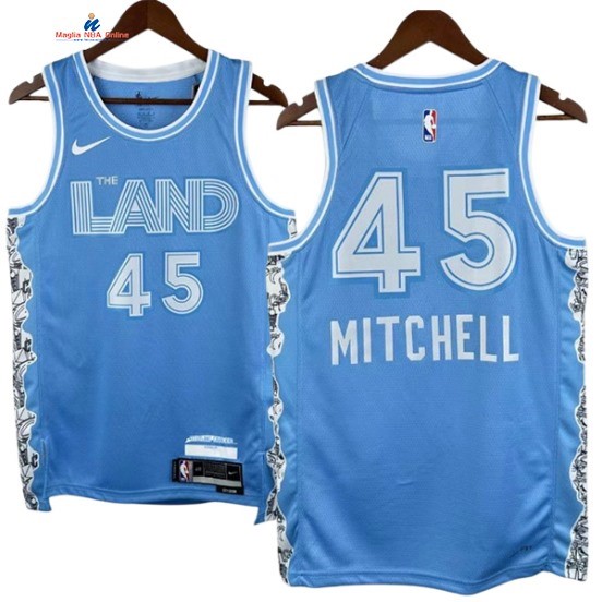 Acquista Maglia NBA Nike Cleveland Cavaliers 45# Donovan Mitchell Blu Città 2025