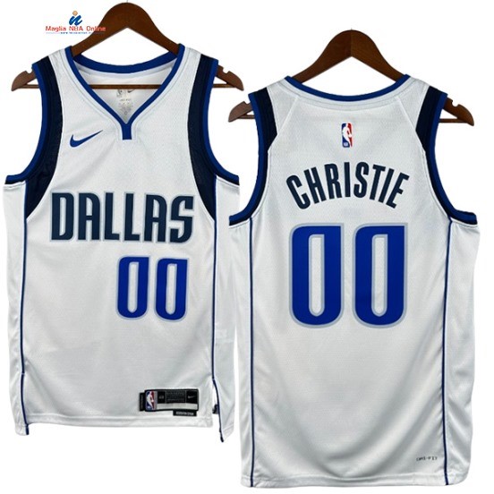 Acquista Maglia NBA Nike Dallas Mavericks 00# Max Christie Bianco Association 2024-25