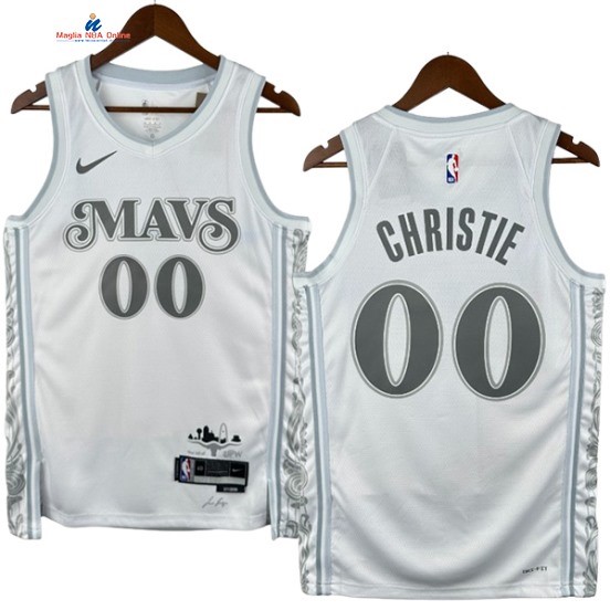 Acquista Maglia NBA Nike Dallas Mavericks 00# Max Christie Bianco Città 2024-25