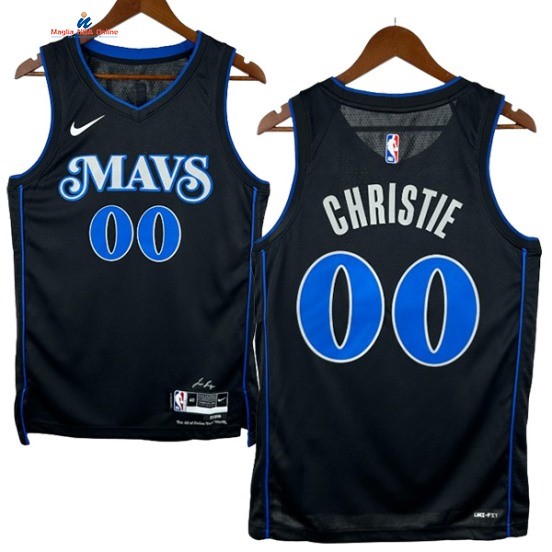 Acquista Maglia NBA Nike Dallas Mavericks 00# Max Christie Nero Città 2023-24