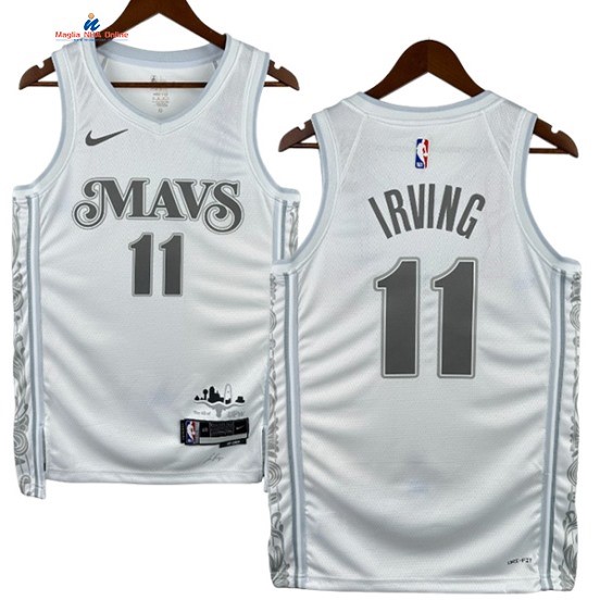 Acquista Maglia NBA Nike Dallas Mavericks 11# Kyrie Irving Bianco Città 2024-25