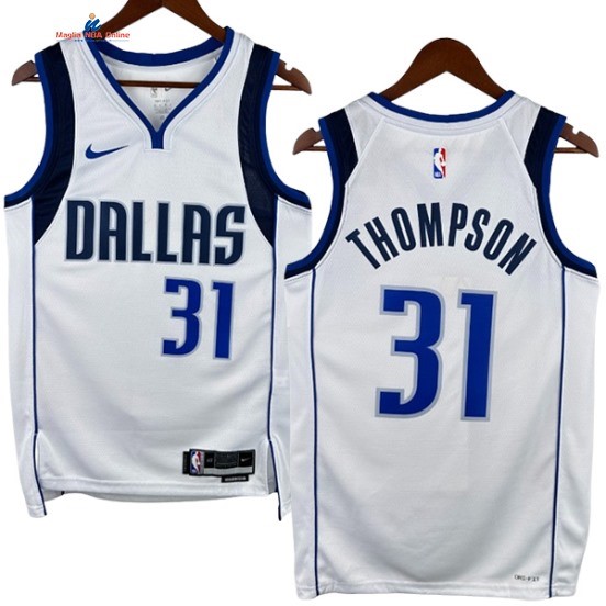 Acquista Maglia NBA Nike Dallas Mavericks 31# Klay Thompson Bianco Association 2024-25