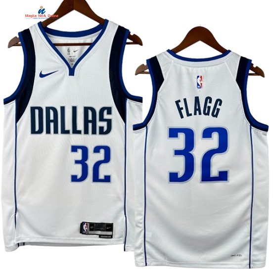 Acquista Maglia NBA Nike Dallas Mavericks 32# Cooper Flagg Bianco Association 2024-25