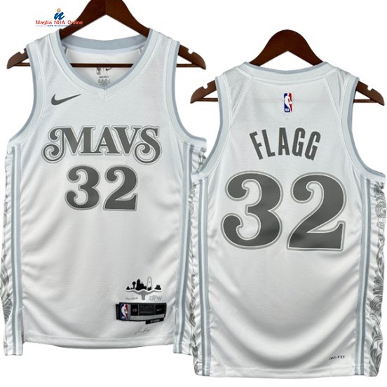 Acquista Maglia NBA Nike Dallas Mavericks 32# Cooper Flagg Bianco Città 2024-25