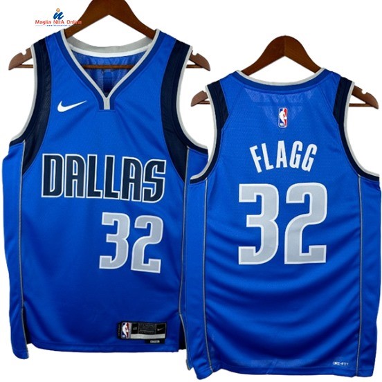 Acquista Maglia NBA Nike Dallas Mavericks 32# Cooper Flagg Blu Icon 2024-25