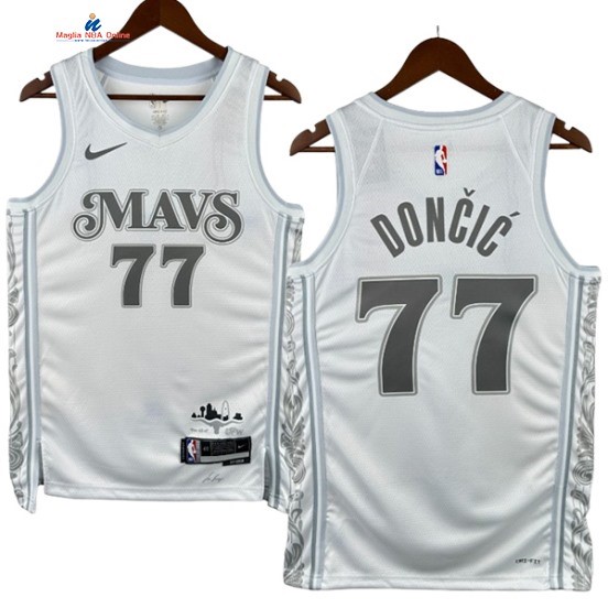 Acquista Maglia NBA Nike Dallas Mavericks 77# Luka Dončić Bianco Città 2024-25