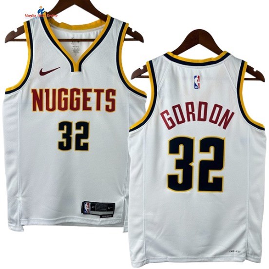 Acquista Maglia NBA Nike Denver Nuggets 32# Aaron Gordon Bianco Association 2024-25