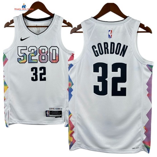 Acquista Maglia NBA Nike Denver Nuggets 32# Aaron Gordon Bianco Città 2025
