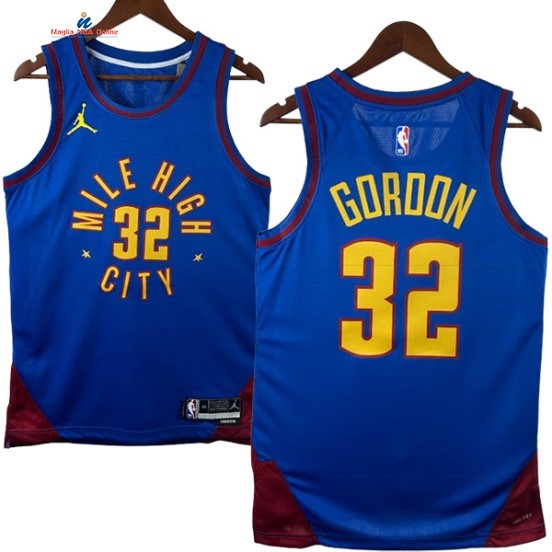 Acquista Maglia NBA Nike Denver Nuggets 32# Aaron Gordon Blu Statement 2024-25