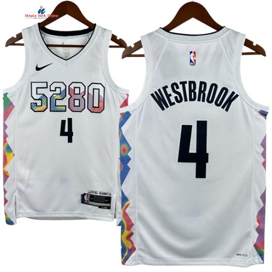 Acquista Maglia NBA Nike Denver Nuggets 4# Russell Westbrook Bianco Città 2025