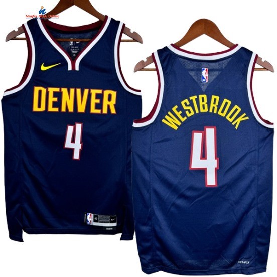 Acquista Maglia NBA Nike Denver Nuggets 4# Russell Westbrook Marino Icon 2024-25
