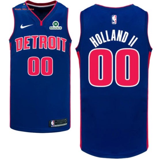 Acquista Maglia NBA Nike Detroit Pistons 00# Ron Holland II Blu Icon 2024-25