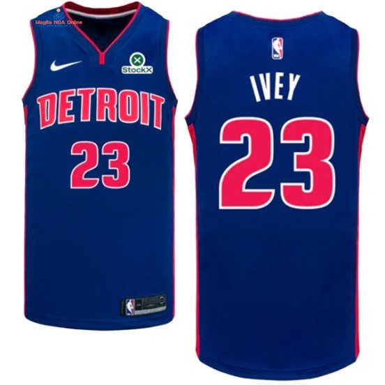 Acquista Maglia NBA Nike Detroit Pistons 23# Jaden Ivey Blu Icon 2024-25