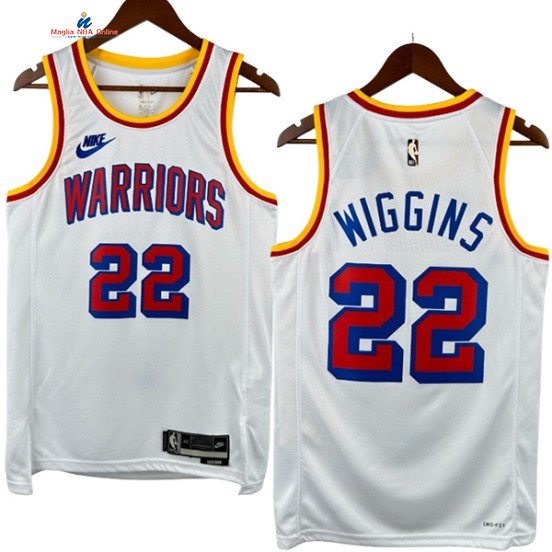 Acquista Maglia NBA Nike Golden State Warriors 22# Andrew Wiggins Bianco Classics 2024-25