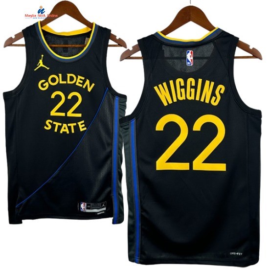 Acquista Maglia NBA Nike Golden State Warriors 22# Andrew Wiggins Nero Statement 2025