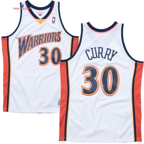 Acquista Maglia NBA Nike Golden State Warriors 30# Stephen Curry Bianco Classic