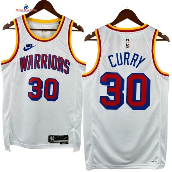 Acquista Maglia NBA Nike Golden State Warriors 30# Stephen Curry Bianco Classics 2024-25