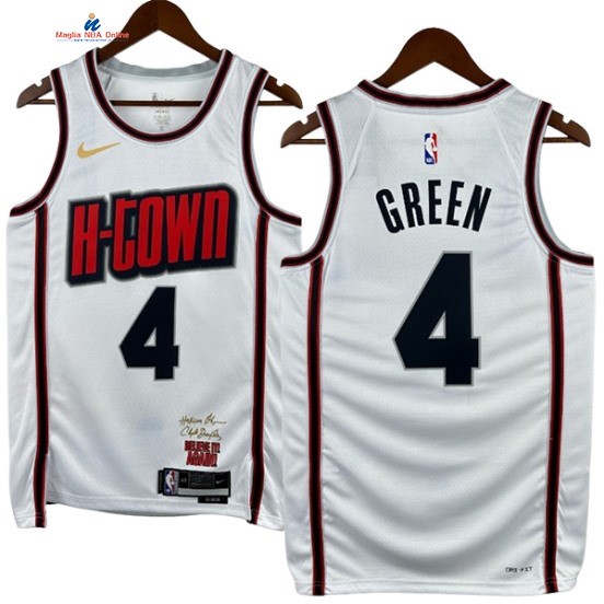 Acquista Maglia NBA Nike Houston Rockets 4# Jalen Green Bianco Città 2024-25