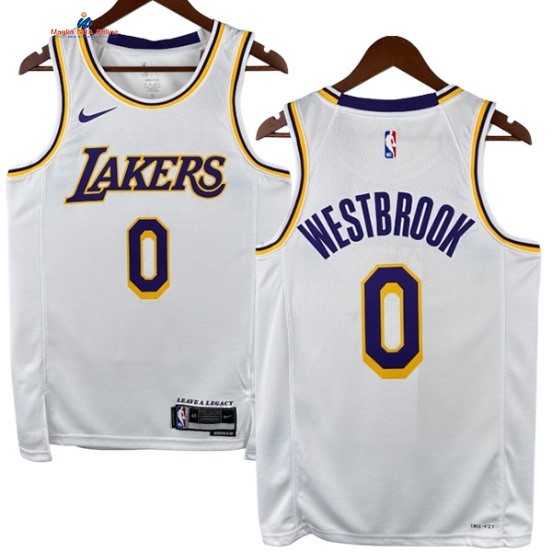 Acquista Maglia NBA Nike Los Angeles Lakers 0# Russell Westbrook Bianco Association 2024-25