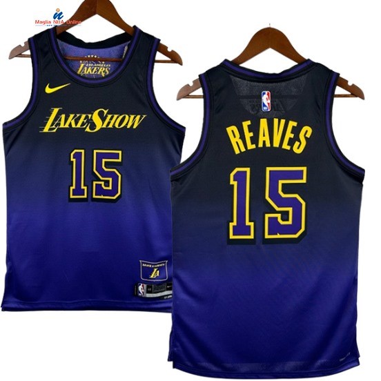 Acquista Maglia NBA Nike Los Angeles Lakers 15# Austin Reave Porpora Città 2024-25