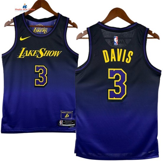 Acquista Maglia NBA Nike Los Angeles Lakers 3# Anthony Davis Porpora Città 2024-25