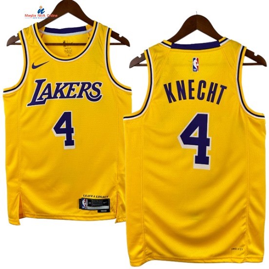 Acquista Maglia NBA Nike Los Angeles Lakers 4# Dalton Knecht Giallo Icon 2024-25