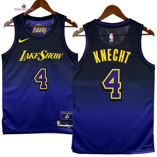 Acquista Maglia NBA Nike Los Angeles Lakers 4# Dalton Knecht Porpora Città 2024-25