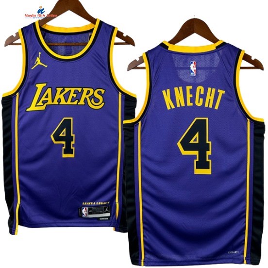 Acquista Maglia NBA Nike Los Angeles Lakers 4# Dalton Knecht Porpora Statement 2024-25