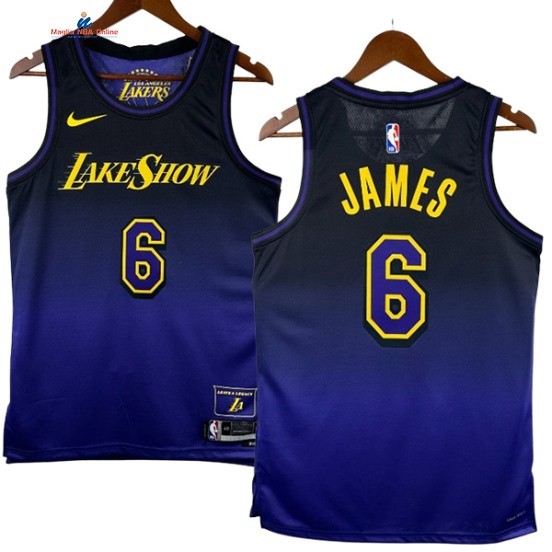 Acquista Maglia NBA Nike Los Angeles Lakers 6# Lebron James Porpora Città 2024-25