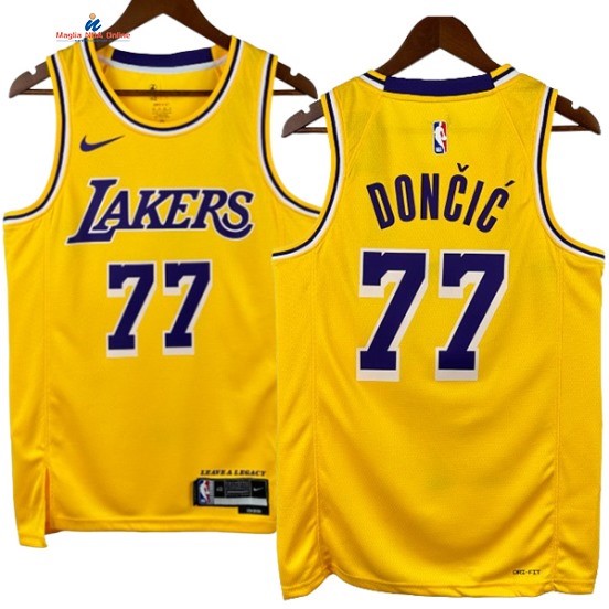 Acquista Maglia NBA Nike Los Angeles Lakers 77# Luka Dončić Giallo Icon 2024-25