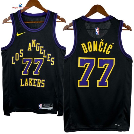 Acquista Maglia NBA Nike Los Angeles Lakers 77# Luka Dončić Nero Città 2023-24