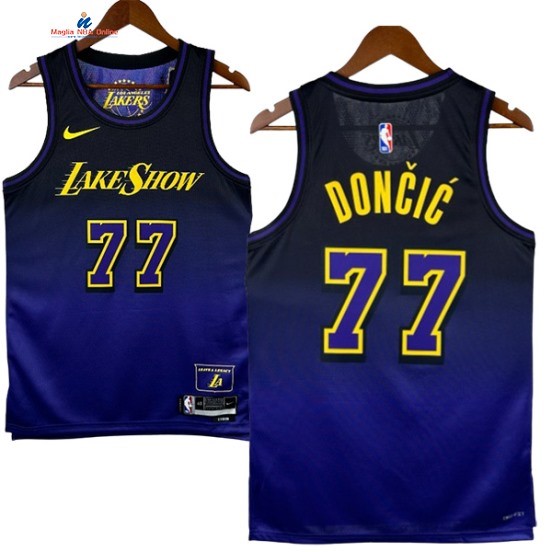 Acquista Maglia NBA Nike Los Angeles Lakers 77# Luka Dončić Porpora Città 2024-25