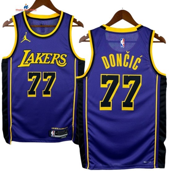 Acquista Maglia NBA Nike Los Angeles Lakers 77# Luka Dončić Porpora Statement 2024-25