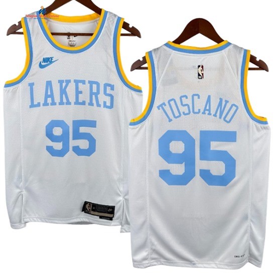 Acquista Maglia NBA Nike Los Angeles Lakers 95# Juan Toscano Anderson Bianco Classic 2022-23