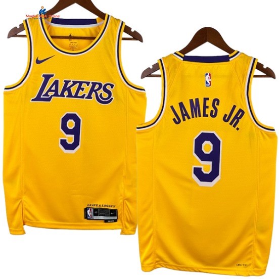 Acquista Maglia NBA Nike Los Angeles Lakers 9# Bronny James Jr. Giallo Icon 2024-25