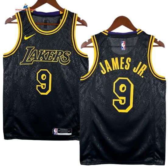Acquista Maglia NBA Nike Los Angeles Lakers 9# Bronny James Jr. Nero Mamba 2023-24
