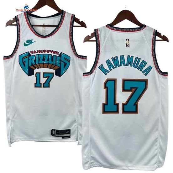 Acquista Maglia NBA Nike Memphis Grizzlies 17# Yuki Kawamura Bianco Statement 2025