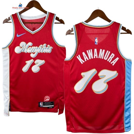 Acquista Maglia NBA Nike Memphis Grizzlies 17# Yuki Kawamura Rosso Città 2025