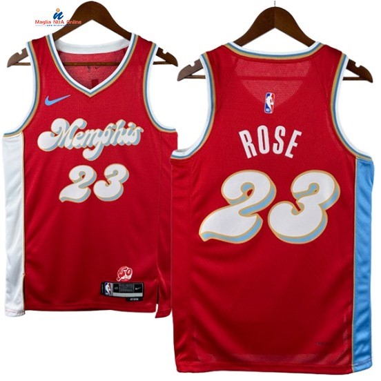 Acquista Maglia NBA Nike Memphis Grizzlies 23# Derrick Rose Rosso Città 2025