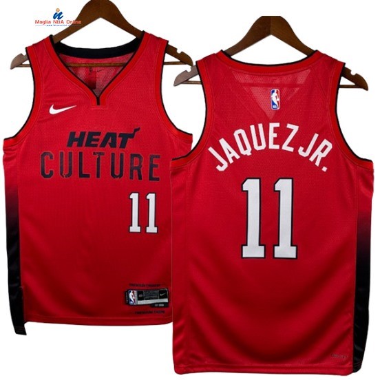 Acquista Maglia NBA Nike Miami Heat 11# Jaime Jaquez Jr. Rosso Città 2025