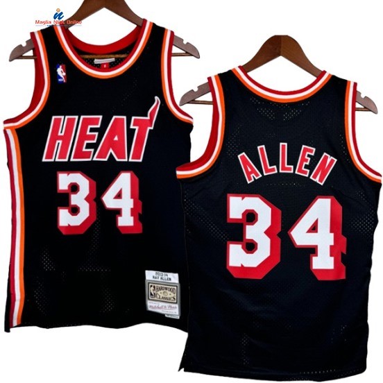 Acquista Maglia NBA Nike Miami Heat 34# Ray Allen Nero Hardwood Classics 2013-14