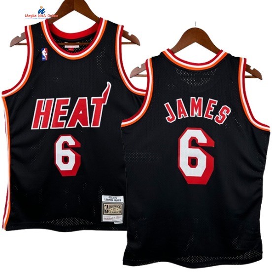 Acquista Maglia NBA Nike Miami Heat 6# LeBron James Nero Hardwood Classics 2013-14