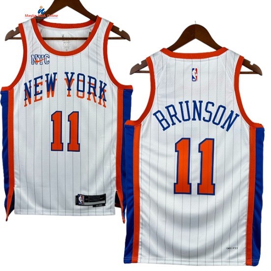Acquista Maglia NBA Nike New York Knicks 11# Jalen Brunson Bianco Città 2025