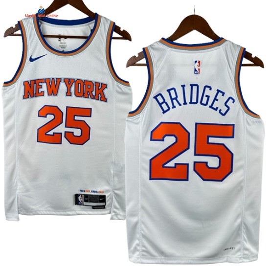 Acquista Maglia NBA Nike New York Knicks 25# Mikal Bridges Bianco Association 2024-25