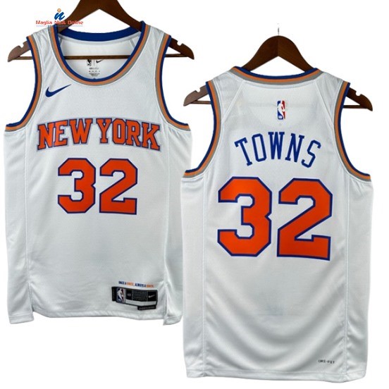 Acquista Maglia NBA Nike New York Knicks 32# Karl Anthony Towns Bianco Association 2024-25