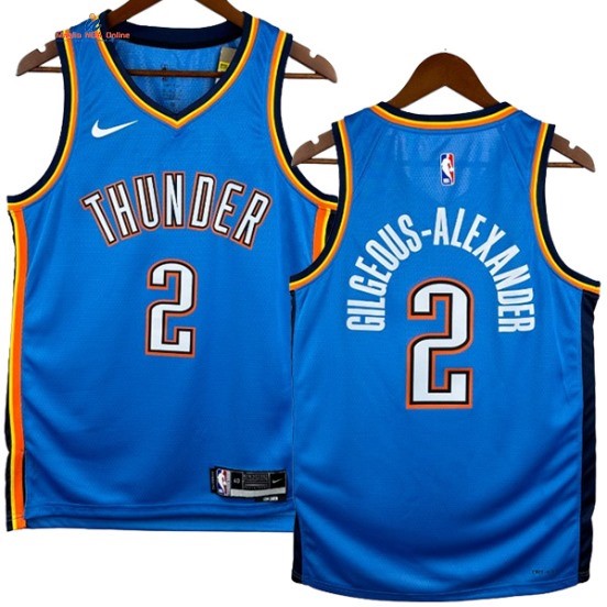 Acquista Maglia NBA Nike Oklahoma City Thunder 2# Shai Gilgeous Alexander Blu Icon 2024-25